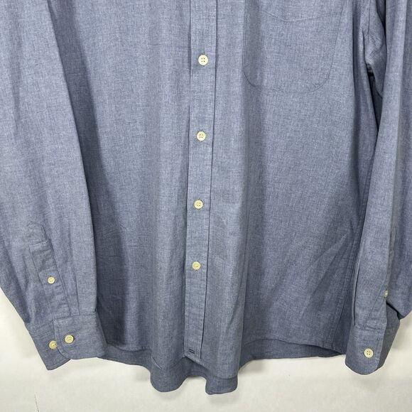J Crew Button Up Shirt Mens Size Medium Light Blue Long Sleeve Oxford Pocket - Picture 3 of 14